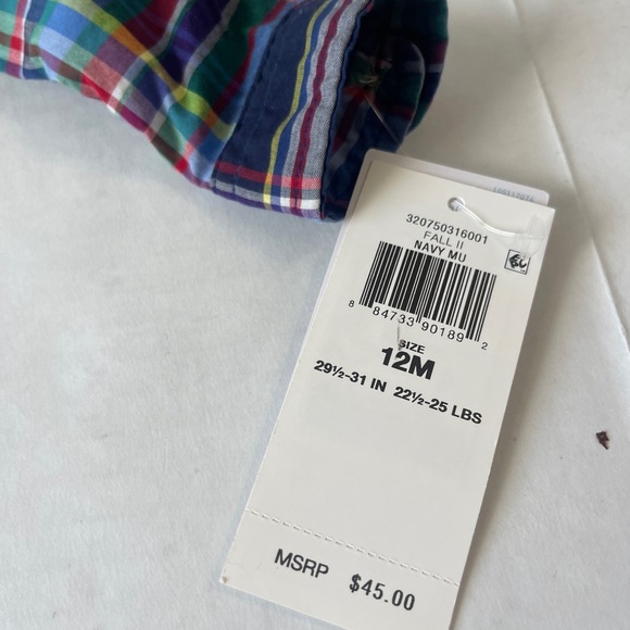 Polo Ralph Lauren Size 12 Mo Baby Boys Stretch Plaid Coverall Navy/Red Multi NWT - Picture 3 of 5